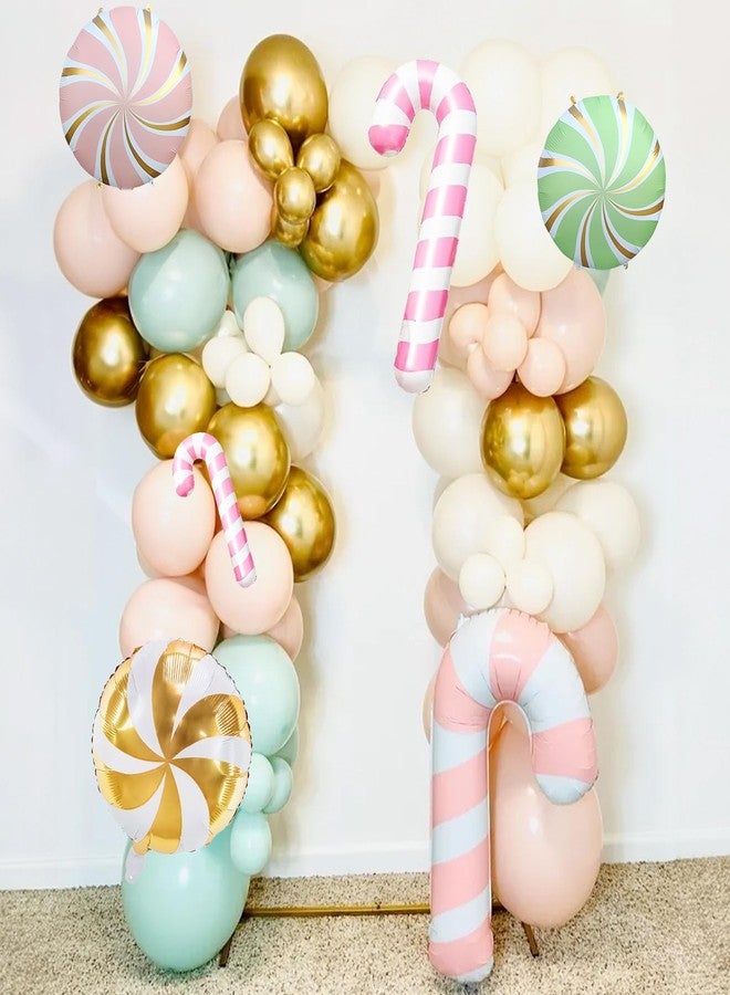 Togvu Christmas Balloons Garland Arch Kit, 125pcs Pastel Pink Green Balloon with Candy Cane Peppermint Foil Balloon for Christmas Theme New Year Xmas Holiday Birthday Party Decorations - Image 5